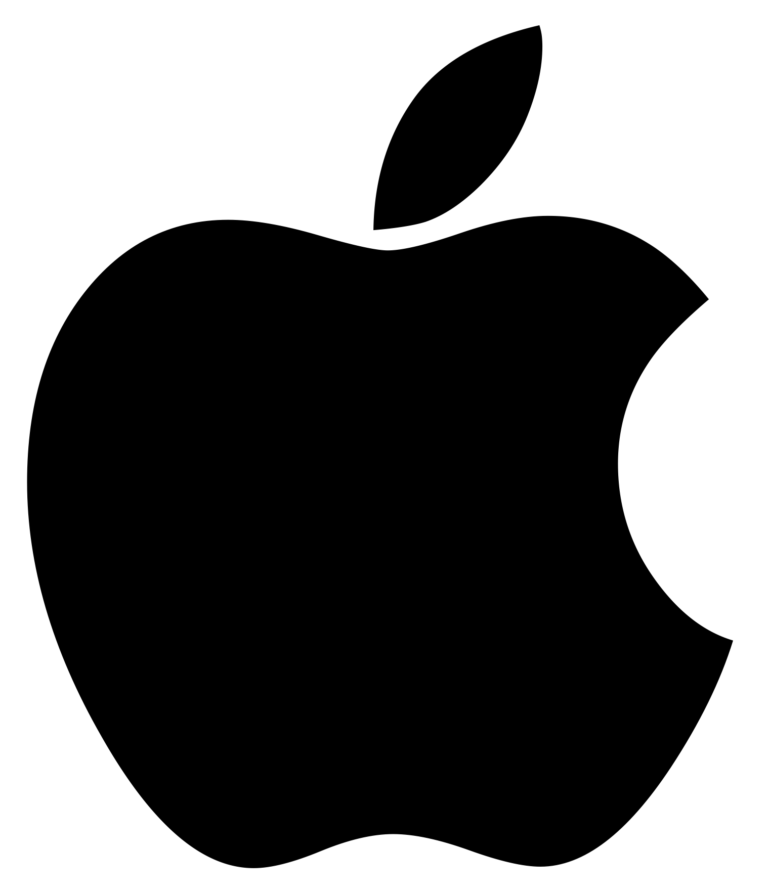 Знак apple на черном фоне