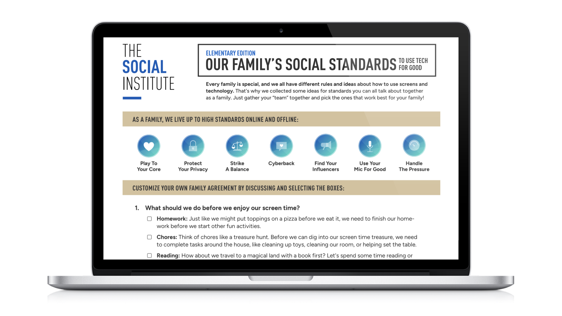 Family Social Standards - Elementary Version