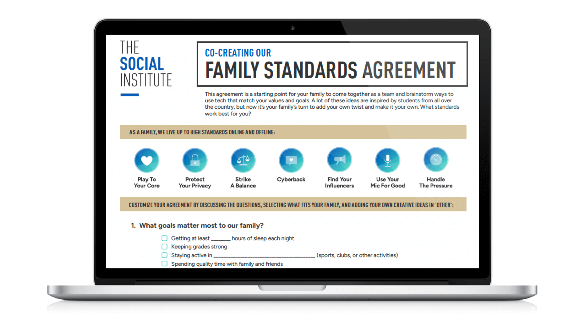 Family Standards Agreement from The Social Institute