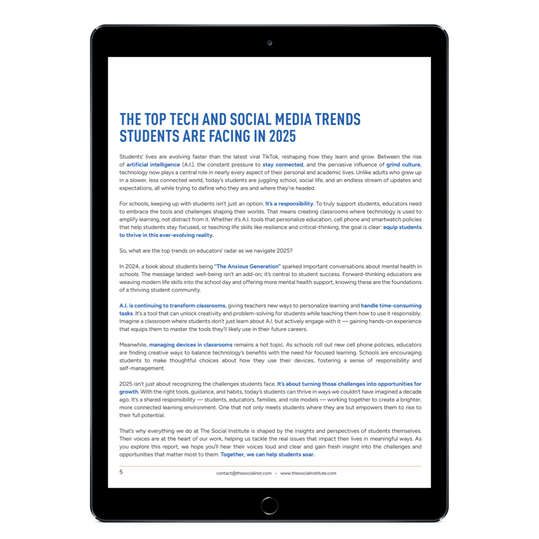 The top tech and social media trends students are facing in 2025